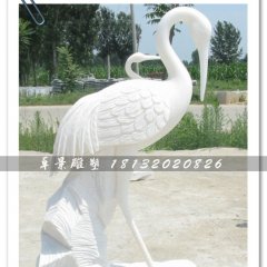 白色仙鹤雕塑，石雕仙鹤雕塑，汉白玉仙鹤