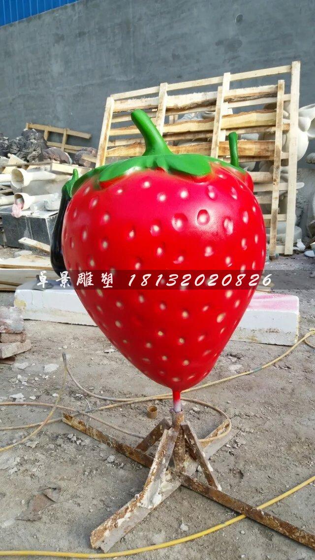 玻璃钢草莓雕塑，玻璃钢水果雕塑 (2)