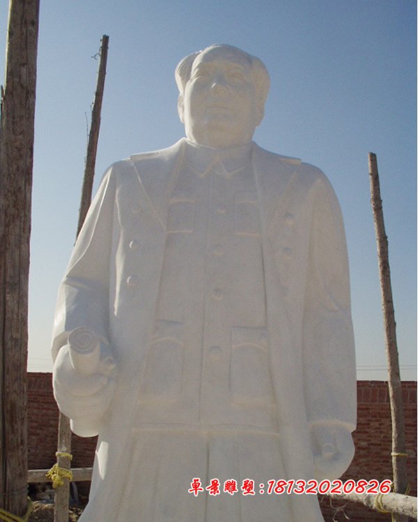 汉白玉毛主席雕塑，石头毛主席雕塑 (4)