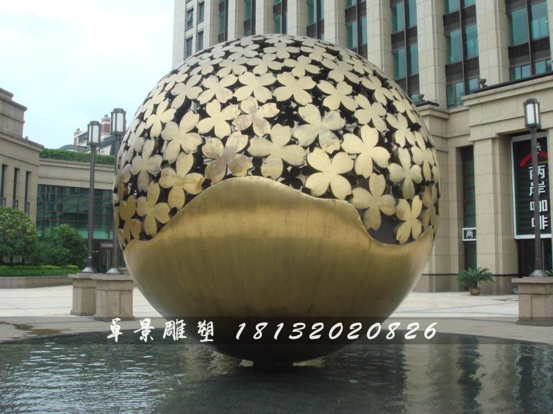 不锈钢球形雕塑，不锈钢广场球雕塑