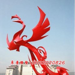 不锈钢大型凤凰雕塑飞翔的凤凰雕塑