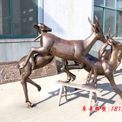 小鹿铜雕，铸铜小鹿铜雕