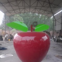 玻璃钢苹果雕塑，仿真苹果雕塑