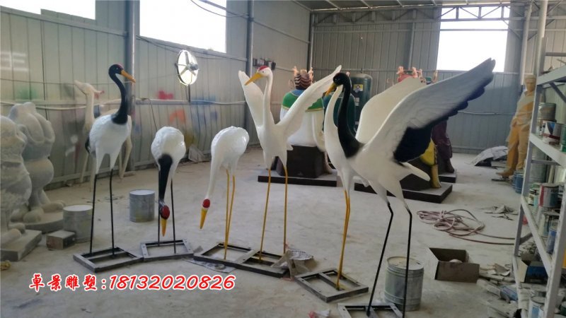 玻璃钢仙鹤雕塑，玻璃钢丹顶鹤 (1)