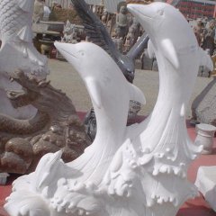 石材海豚雕塑，石雕海豚雕塑