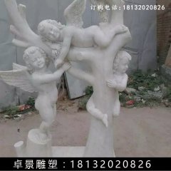 小天使石雕，汉白玉小天使雕塑