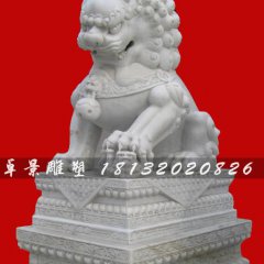 石狮子雕塑，汉白玉狮子雕塑