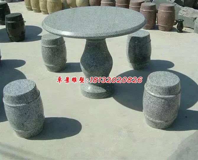大理石桌子雕塑，大理石桌凳雕塑