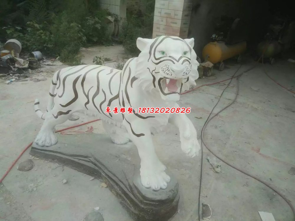 玻璃钢彩绘老虎雕塑 (2)