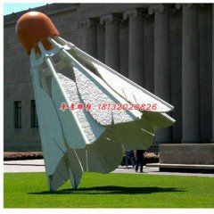 玻璃钢羽毛球雕塑，运动广场雕塑