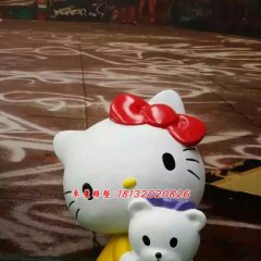 玻璃钢hello kitty雕塑，卡通玻璃钢雕塑