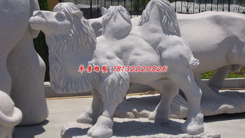 骆驼石雕，公园动物石雕