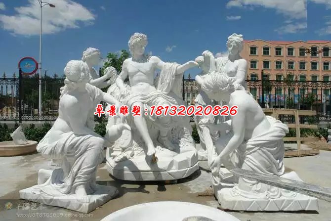 汉白玉西方人物雕塑，广场人物石雕