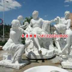 汉白玉西方人物雕塑，广场人物石雕