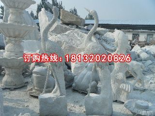 石雕仙鹤,大理石仙鹤雕塑