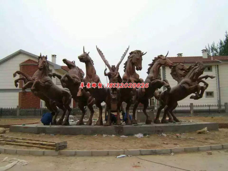 阿波罗战车铜雕，广场景观雕塑