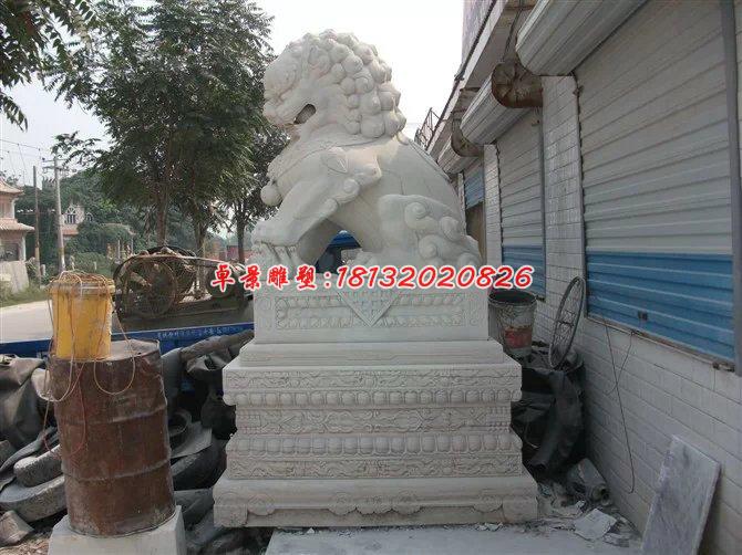 石雕北京狮，踩球石狮子雕塑 (3)