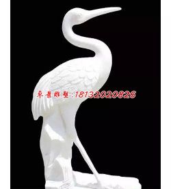 丹顶鹤石雕,汉白玉仙鹤雕塑