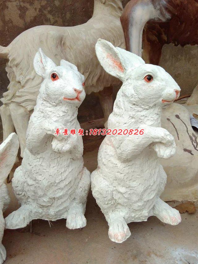 玻璃钢红眼兔雕塑，玻璃钢动物雕塑 (1)