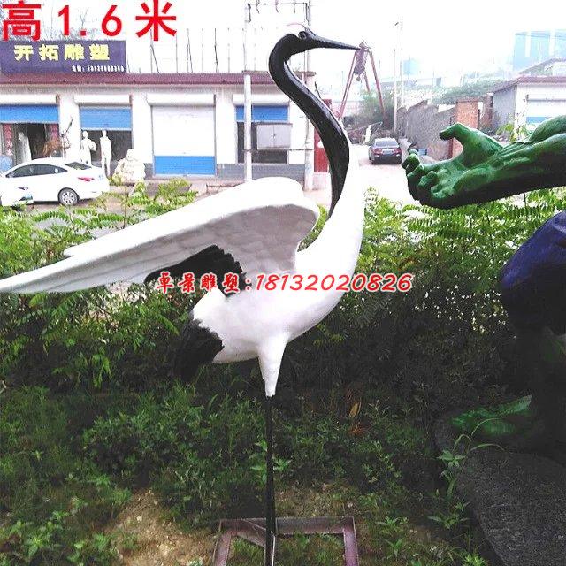 玻璃钢丹顶鹤雕塑，玻璃钢仙鹤雕塑 (1)