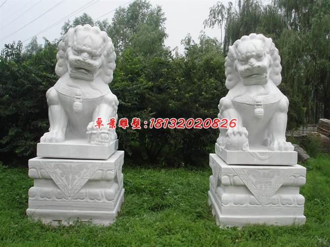 狮子石雕，汉白玉北京狮