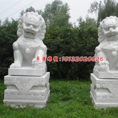 狮子石雕，汉白玉北京狮