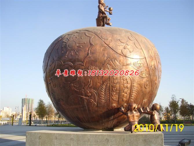 苹果铜雕，景观城市铜雕