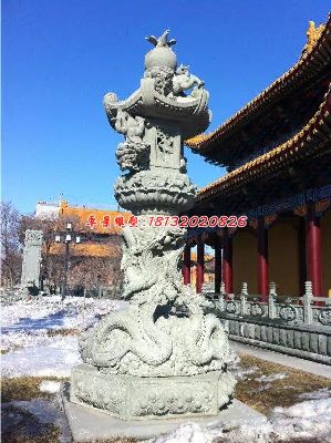 大理石灯雕塑,寺庙石雕灯