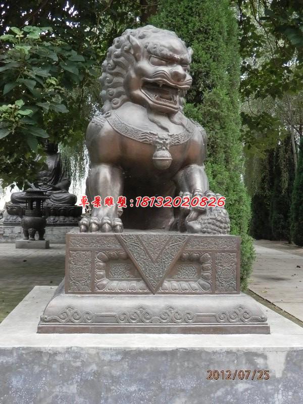 铜雕北京狮，看门狮子雕塑