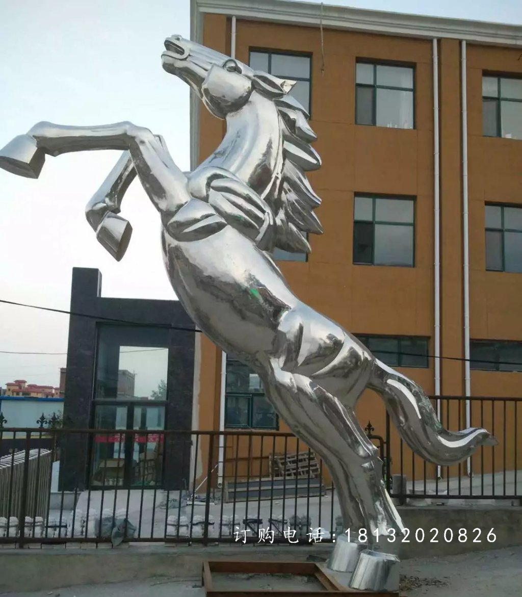 不锈钢马雕塑，奔马不锈钢雕塑 (4)