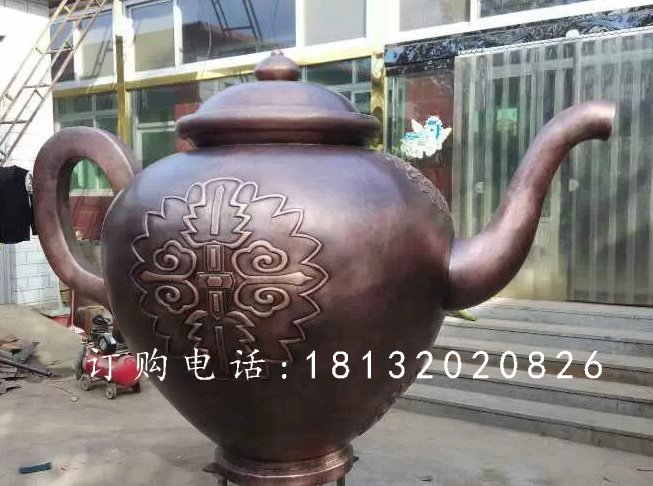 铜水壶，铸铜水壶雕塑 (2)