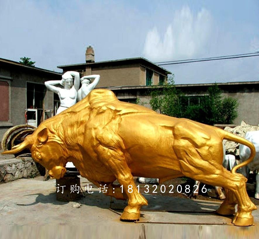 铜牛雕塑，广场铜雕牛雕塑