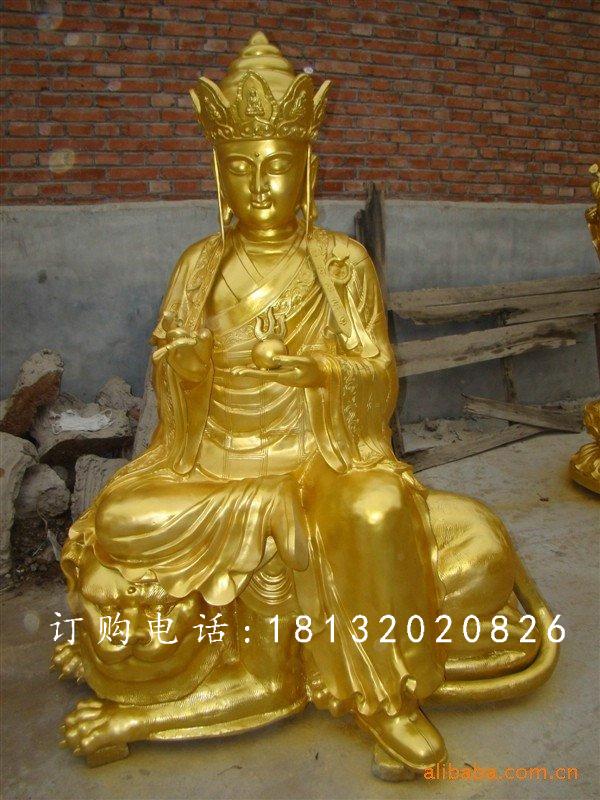 地藏王菩萨铜雕，贴金地藏王菩萨雕塑