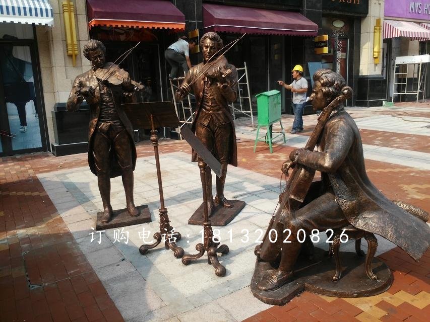 街头音乐家雕塑，街头卖唱雕塑