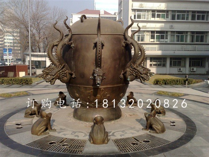 地震仪铜雕,地理学院景观铜雕