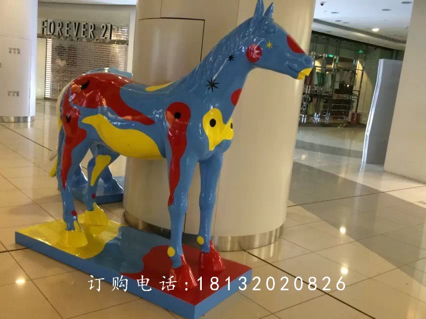 玻璃钢马，商场景观雕塑 (1)