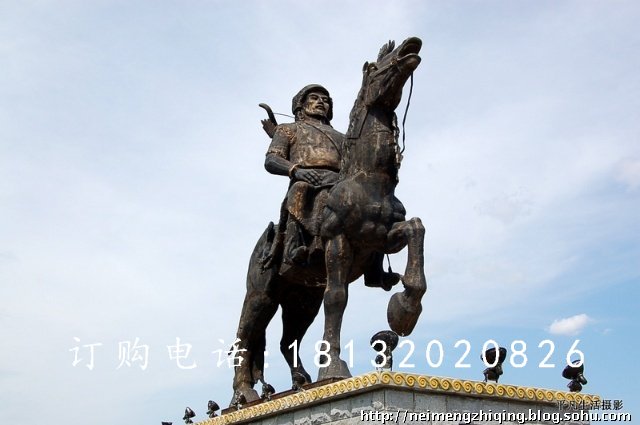 铜雕人物骑马，广场景观雕塑