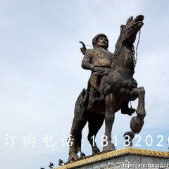 铜雕人物骑马，广场景观雕塑