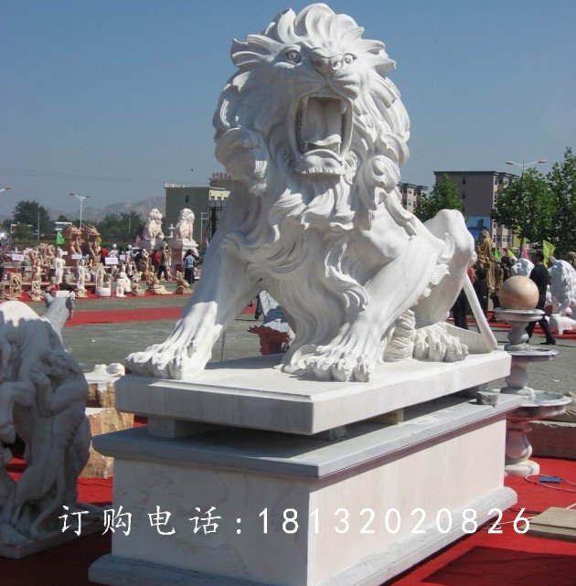 石雕狮子，石雕动物雕塑 (2)