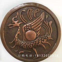 黄铜浮雕，古代神兽铜浮雕