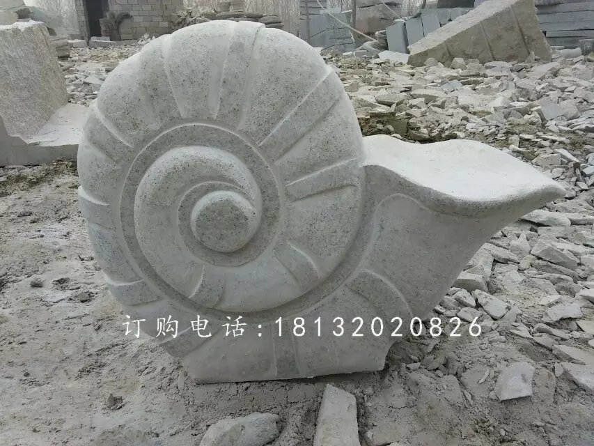 大理石蜗牛动物雕塑，蜗牛石雕 (1)