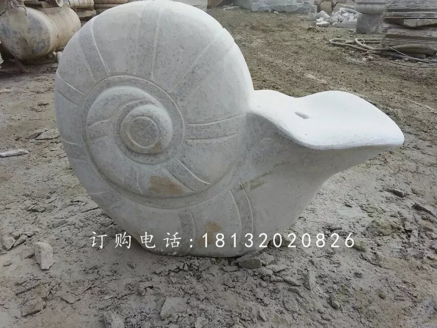 大理石蜗牛动物雕塑，蜗牛石雕 (2)