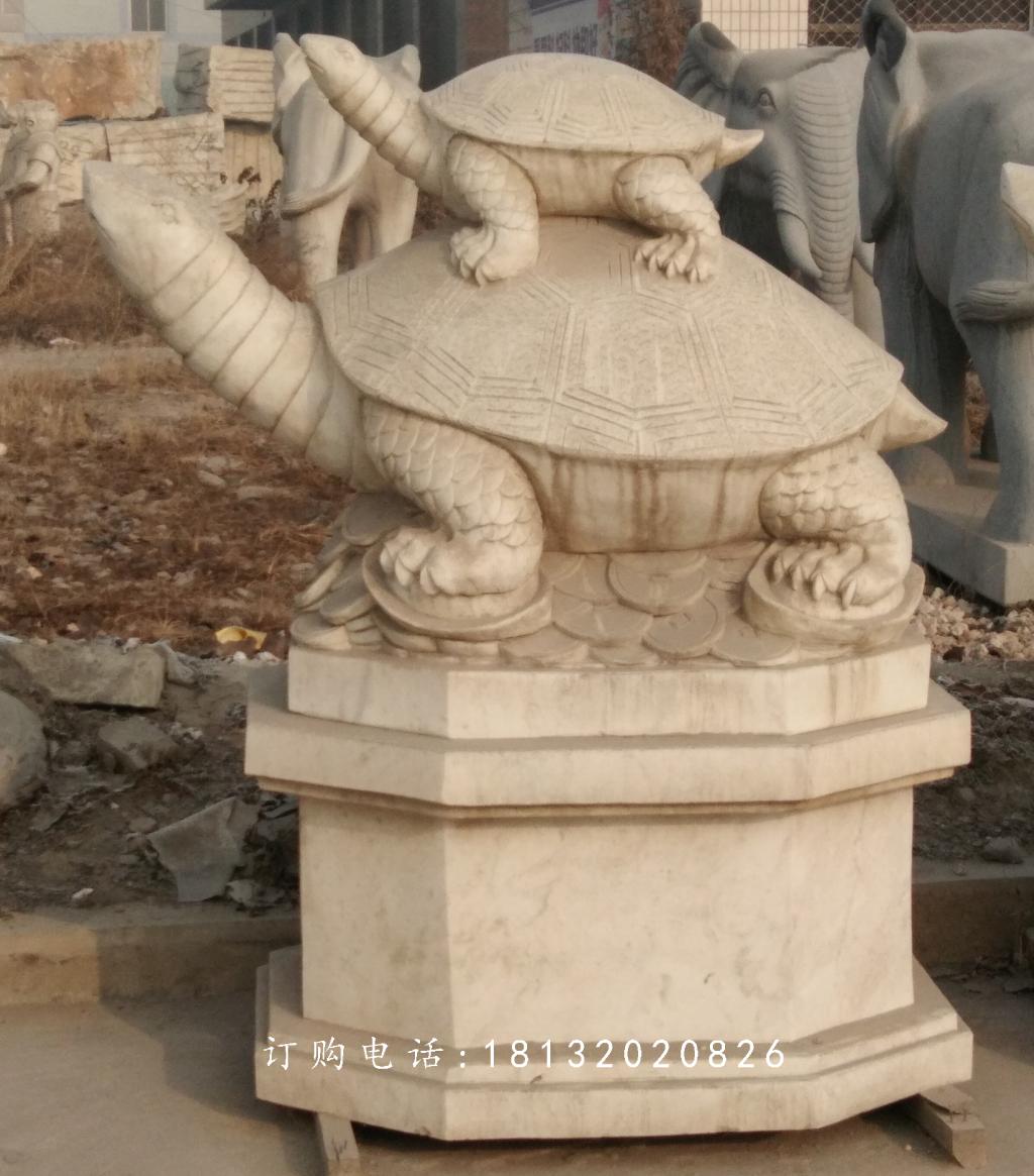 石雕乌龟，招财乌龟雕塑，母子龟石雕