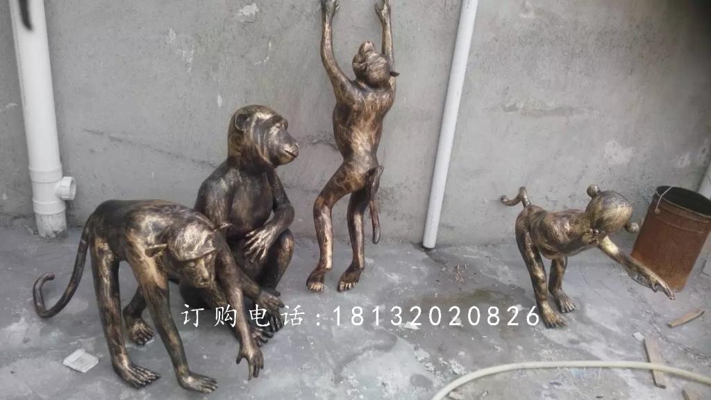 猴子铜雕，动物铜雕 (2)