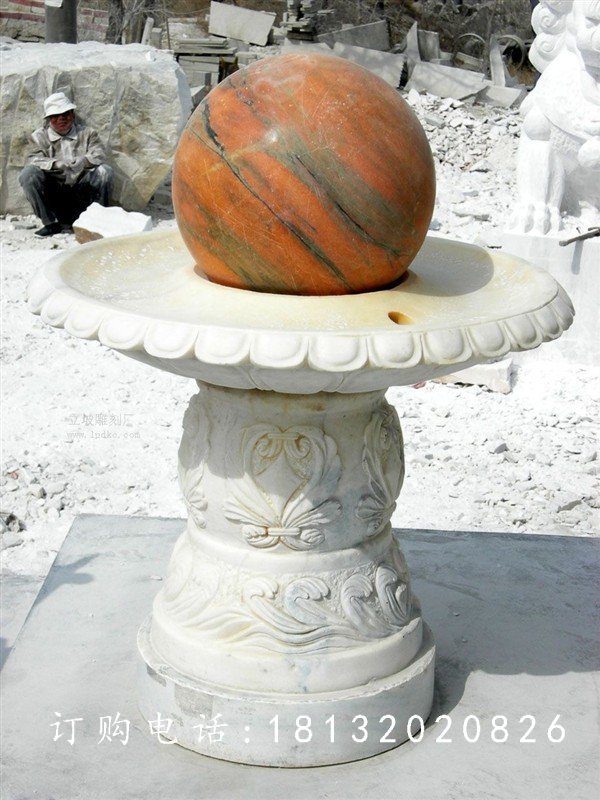 石雕风水球，公园景观雕塑