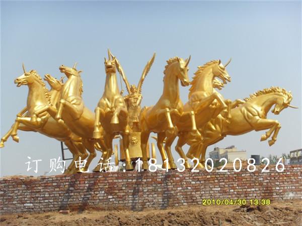 八匹马铜雕，广场阿波罗铜雕