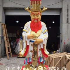 玻璃钢龙王雕塑，贴金彩绘雕塑