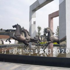 奔跑的马铜雕，广场铜雕马