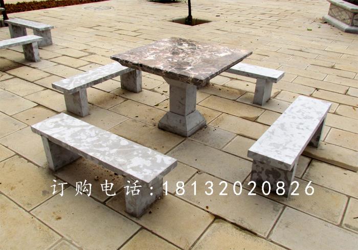 方桌石雕，长椅石雕