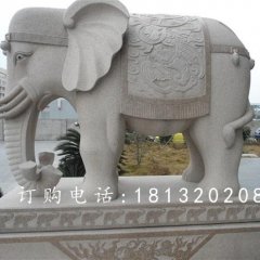 大象石雕，广场吉祥大象石雕